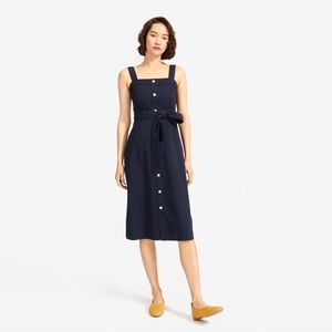 Everlane Cotton Weave Picnic Dress - Navy Blue Size 00